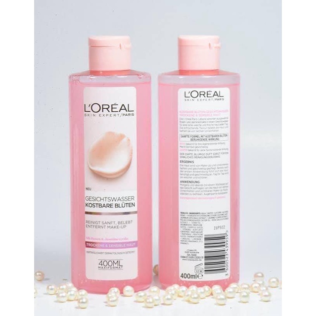 Nước hoa hồng dưỡng ẩm cho da Loreal 400ml, xuất xứ Đức