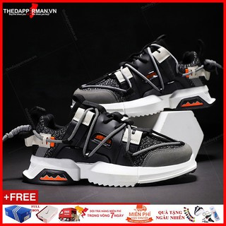 Giày Sneaker thể thao nam Đen XK008 độn đế 5cm
