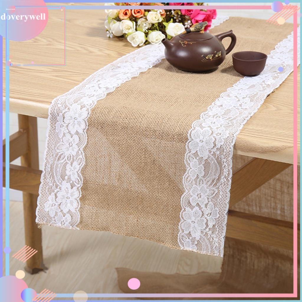 (DOV) Khăn Trải Bàn Phối Ren Dễ Lau Chùi Trang Trí Giáng Sinh / Nông Trại Cổ Điển Trang Trí Nhà Cửa Hàng Ngày