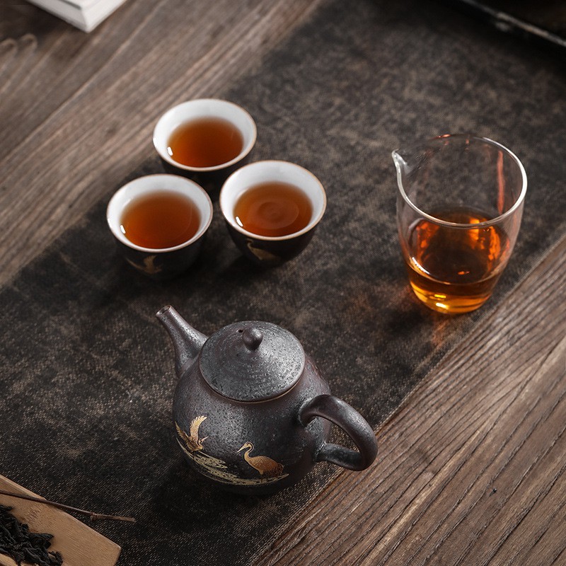 Bộ Ấm Trà Hạc Tiên Du Lịch Cao Cấp