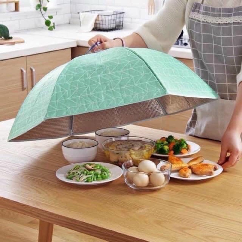 Lồng bàn chụp thức ăn,Lồng bàn giữ nhiệt gấp gọn 6 cạnh to hình ô , lồng bàn đa năng