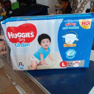 Bỉm dán huggies 68 miếng size l 6 đến 14 kg