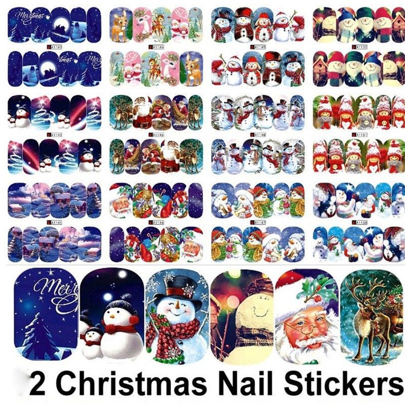 Giấy dán móng tay trang trí phong cách Giáng sinh dễ thương