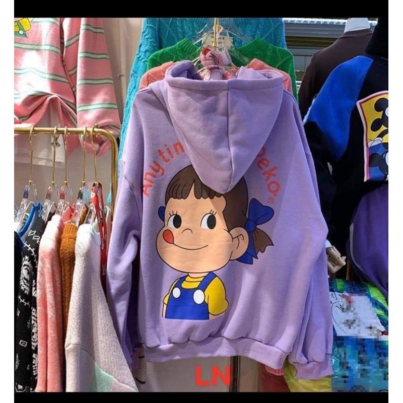 Áo hoodie cô gái Nơ xanh in lưng LN11