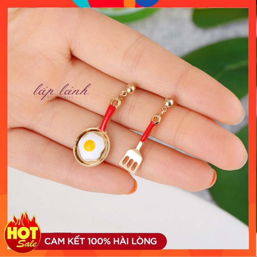 [Có sẵn] BÔNG TAI KHUYÊN TAI HỌA TIẾT DỄ THƯƠNG HANDMADE HÌNH KEM BÁNH RÁN SON MÔI PHONG CÁCH HÀN QUỐC BT42