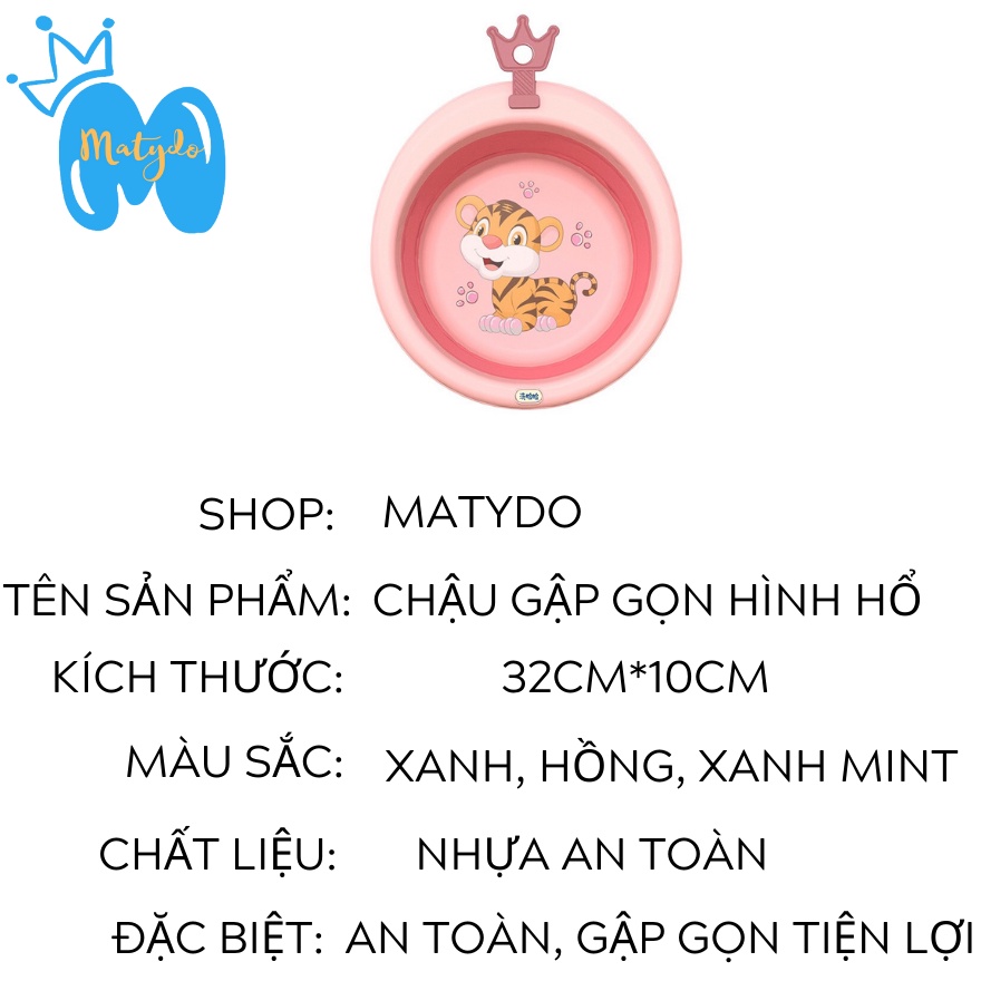 Chậu rửa mặt cho bé sơ sinh gấp gọn chất liệu silicon an toàn cho trẻ hình chú hổ năm 2022