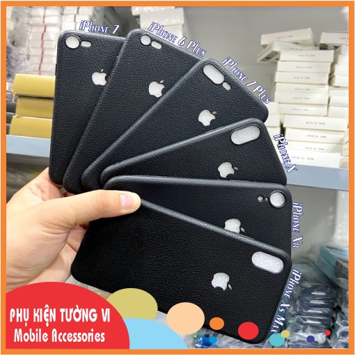 Ốp dẻo đen giả da cho iPhone từ 6 đến 11 Pro Max