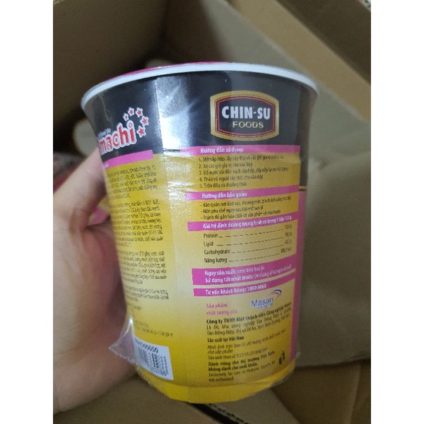 mì ly omachi có cây thịt