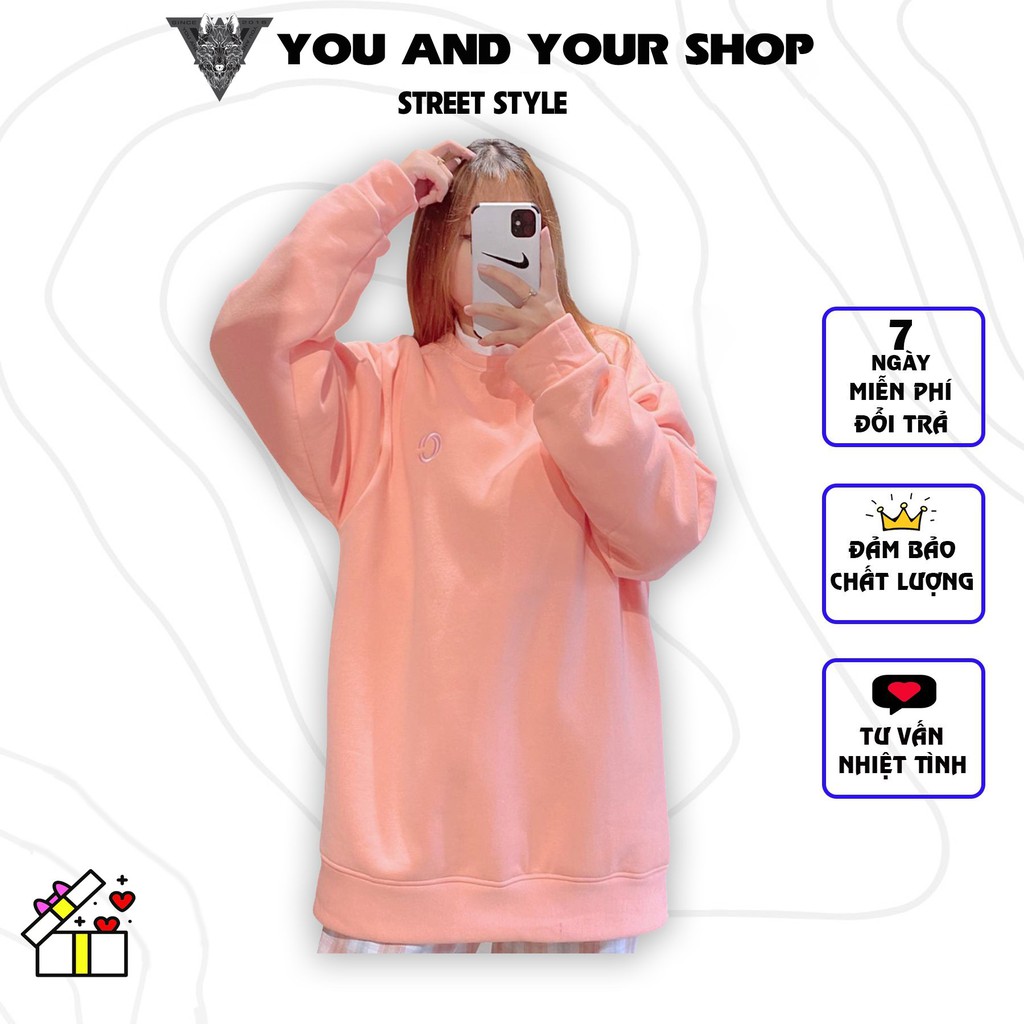 Áo Nỉ sweater thêu C C hình thật (form unisex)