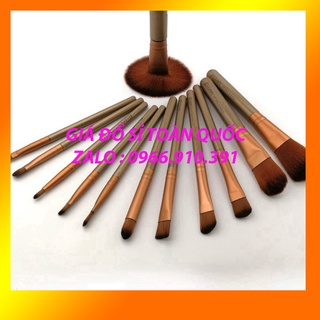 Cọ trang điểm bộ 12 cây kèm hộp nhôm