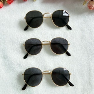 Kính ulzzang râm đen gọng vàng