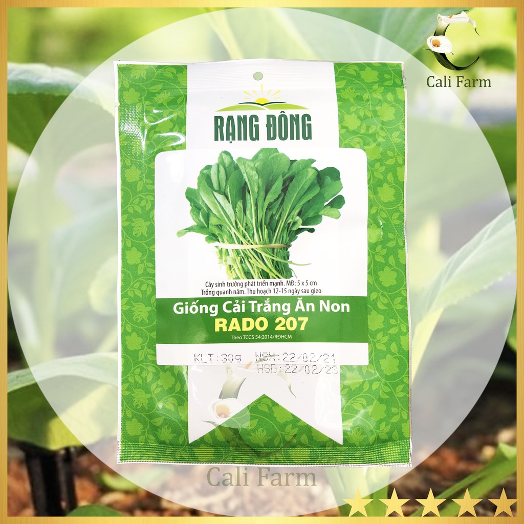 Hạt Giống Cải Trắng Ăn Non Rado 207 gói 30gr Dễ Trồng