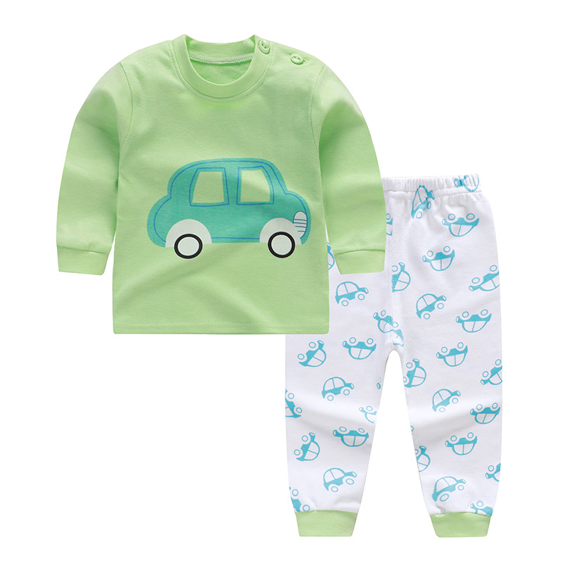 Spot 1-6 year old children cute long-sleeved children's pajamas cartoon pajamas baby pajamas