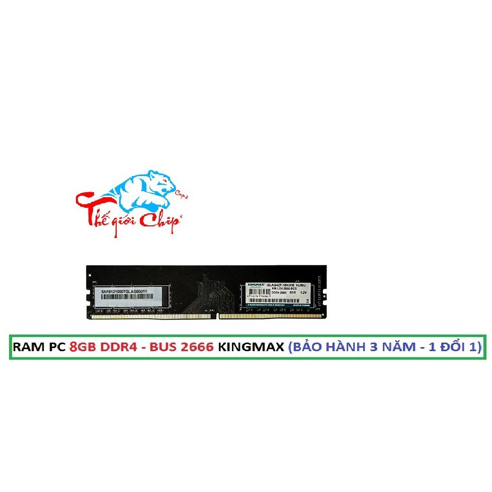 RAM PC 8GB DDR4 - BUS 2666 KINGMAX (BẢO HÀNH 3 NĂM - 1 ĐỔI 1)