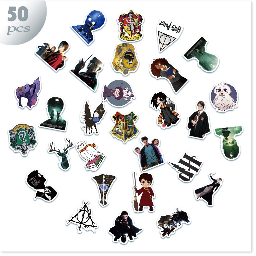 Set 50 hình dán graffiti họa tiết phim Harry Potter chống thấm nước