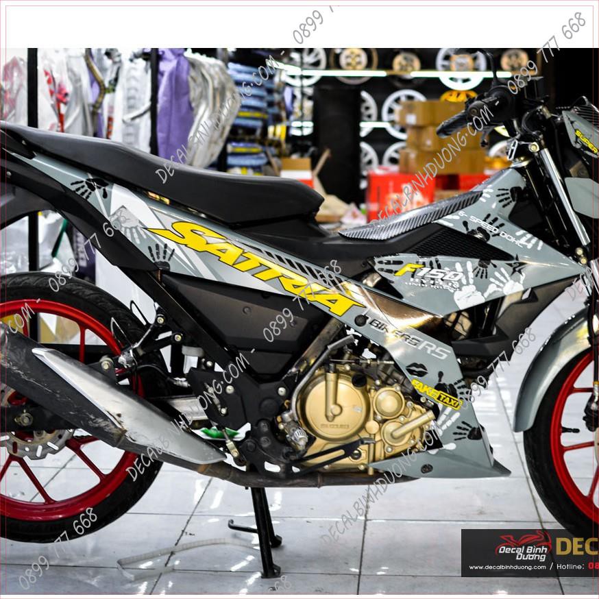 Decal Xe Máy - Tem Trùm Satria, Raider Màu Xám Xi Măng Mới Nhất