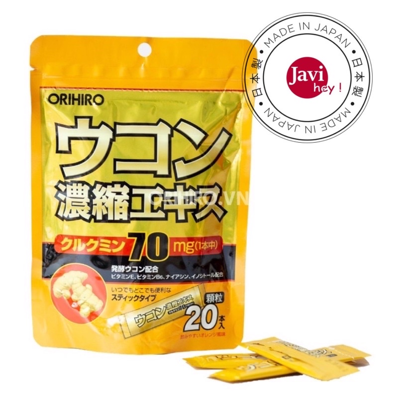 Tinh bột nghệ giải rượu Orihiro 20 gói Nhật Bản