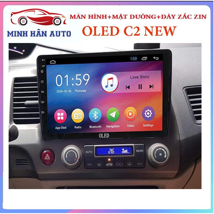 TẶNG VIETMAP S1-COMBO màn hình OLED C2 NEW kèm dưỡng cho xe HONDA CIVIC 2007-2012, màn hình xe hơi