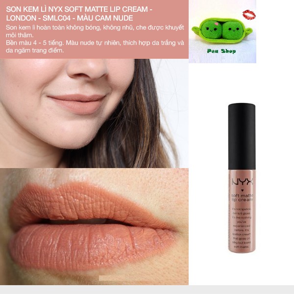 Son NYX Soft Matte Lip Cream - SMLC 04 London 8ml - màu cam nude