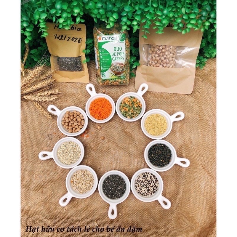 Các loại hạt hữu cơ, yến mạch, kỷ tử, táo đỏ, nui, tách lẻ cho bé ăn dặm