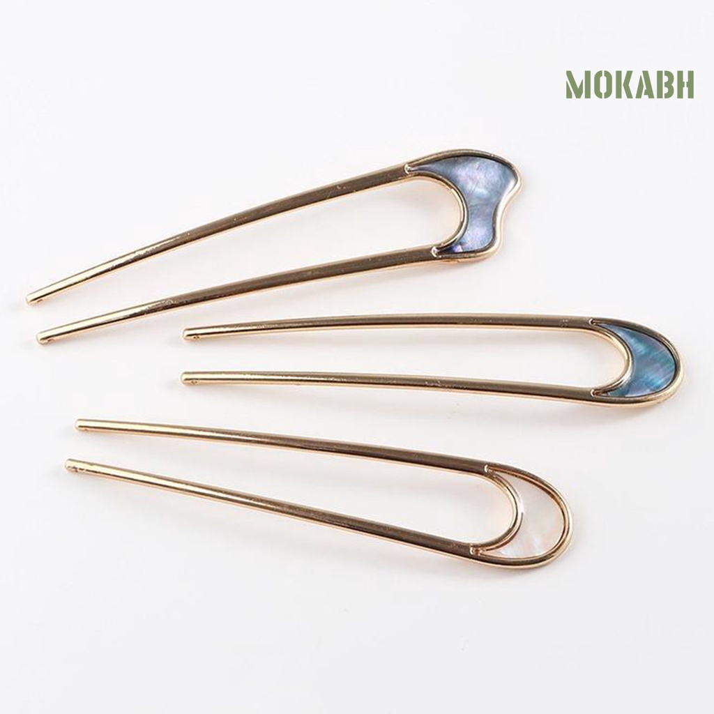 Kẹp Tóc Chữ U Bằng Thép Không Gỉ Màu Trơn Chống Biến Dạng Dành Cho Nữ