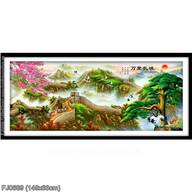 Tranh thêu kín Vạn lý trường thành (FJ0689) 💥 kích thước 149*63 cm 📌