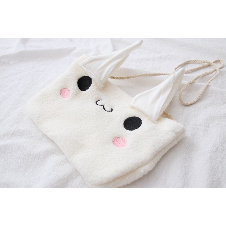 [ORDER] Áo Hoodie tai thỏ thêu họa tiết cute_Kèm túi đeo chéo - Mùa đông