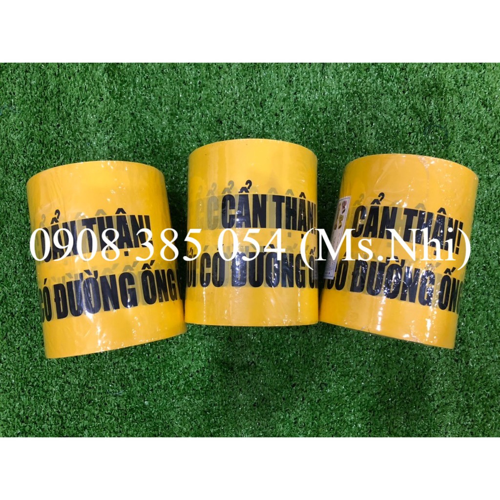 Băng rào cảnh báo bên dưới có đường ống nước- Hình thật