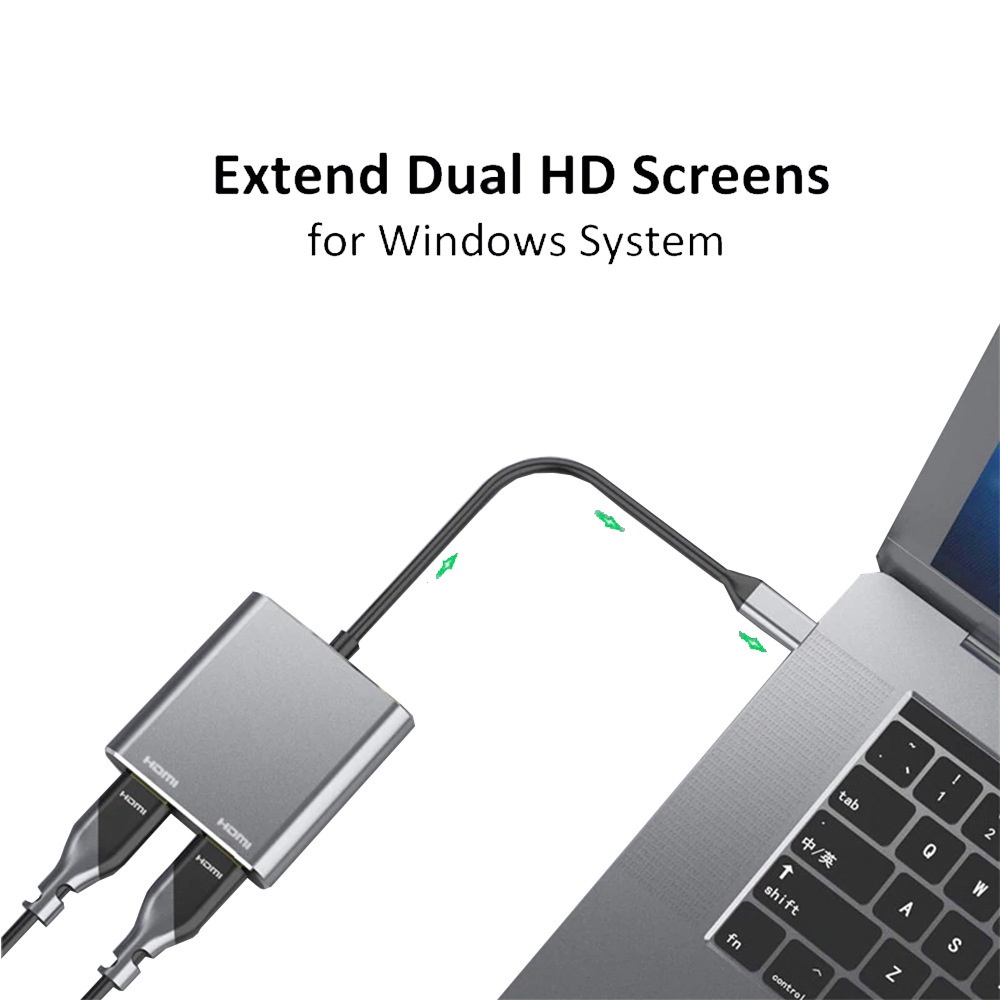 Hub Chuyển Đổi Type-C Sang HDMI 2 Trong 1 4K Cho Macbook Laptop Điện Thoại