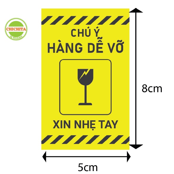 [Giá Tại Xưởng] [Hàng Có Sẵn] Combo 100 tem Decan - tem dán hàng dễ vỡ, xin nhẹ tay