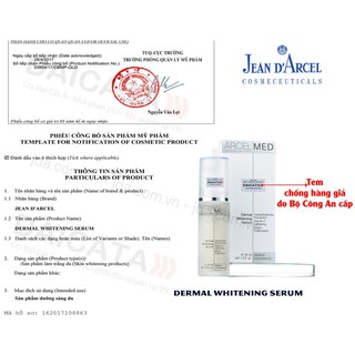 Chính hãng tinh chất jean d'arcel xóa nám hỗ trợ làm trắng da 30ml