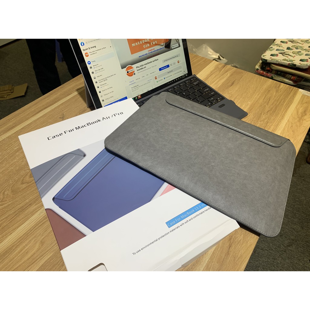 [Free ship Bao da Túi Đựng  cho  Macbook 13",Surface Pro 4- 5- 6 -7- X chống xước, chống sốc  màu đen / xám / nâu(da bò) | BigBuy360 - bigbuy360.vn