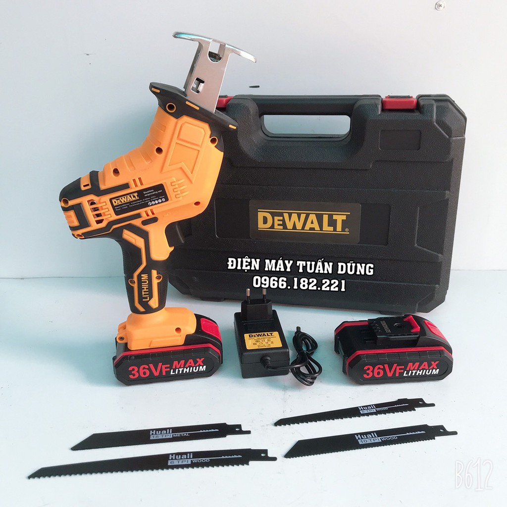 Máy cưa kiếm dùng pin cầm tay DeWalt 36V KÈM 2 PIN TẶNG 4 LƯỠI CƯA