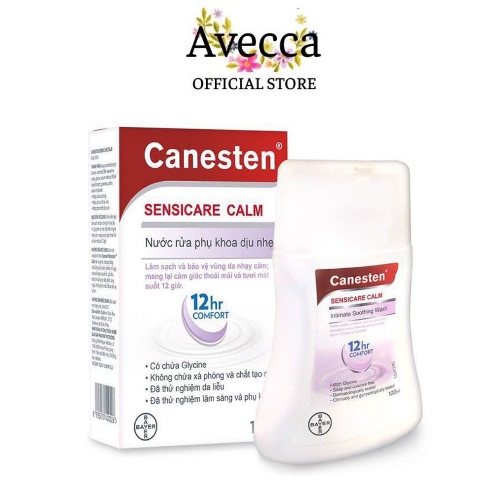 Nước Rửa Phụ Khoa Dịu Nhẹ Cho Da Nhạy Cảm Canesten Sensicare Calm 100ml