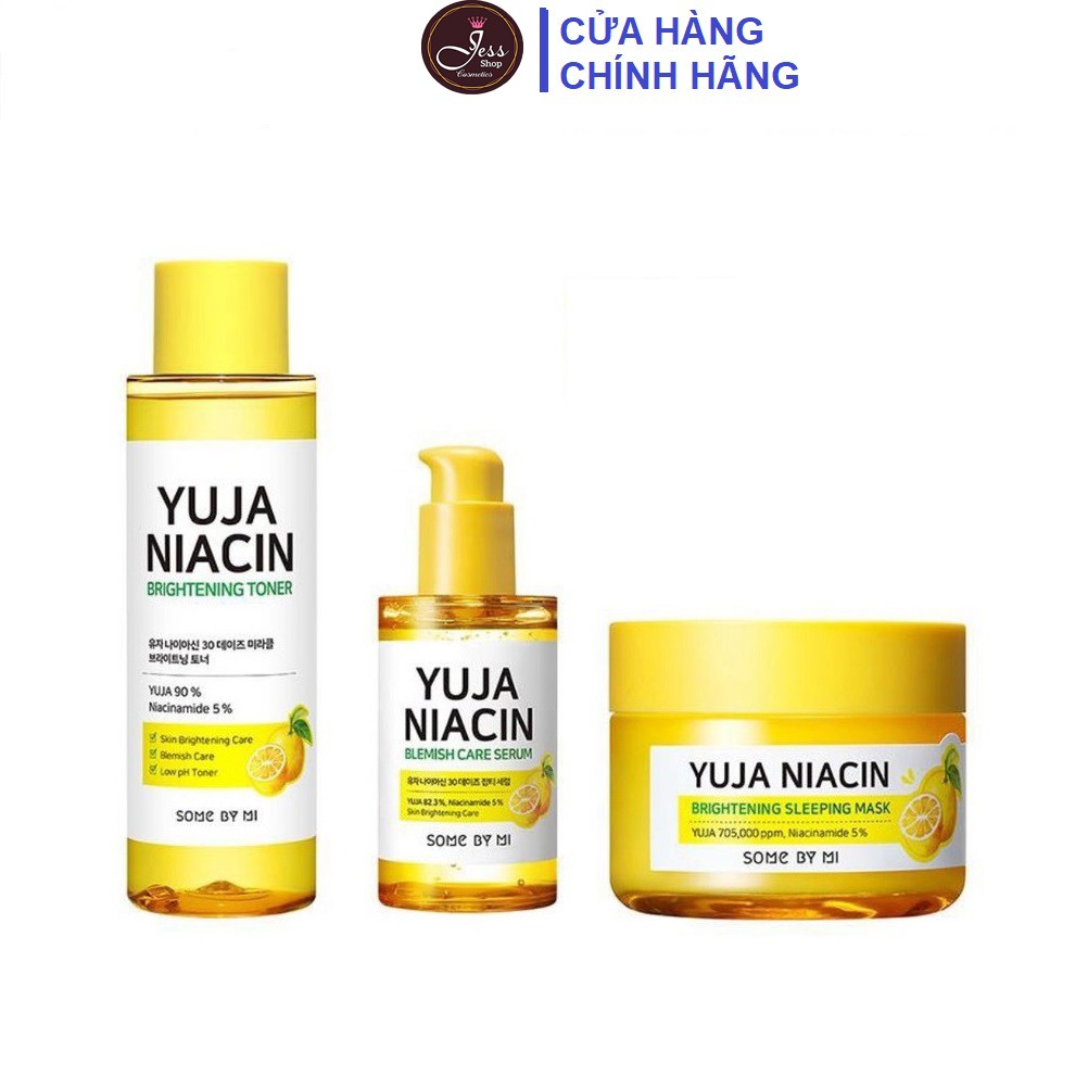 Bộ 3 Sản Phẩm Dưỡng Trắng Sáng Da Some By Mi Yuja Niacin 30 Days Miracle Brightening (Toner + Serum + Mặt Nạ Ngủ)