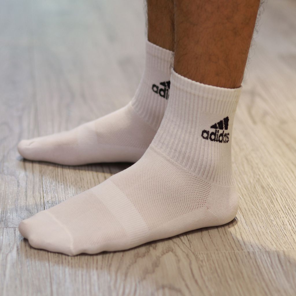 Tất nam cổ cao Adidas màu đen trắng xuất dư