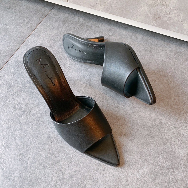 Guốc nhọn quai da Basic [ Mieo Shoes D2055 D2056 D2057]