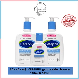 Sữa rửa mặt làm sạch dịu nhẹ Cetaphil Gentle Skin Cleanser 591ml & 118ml