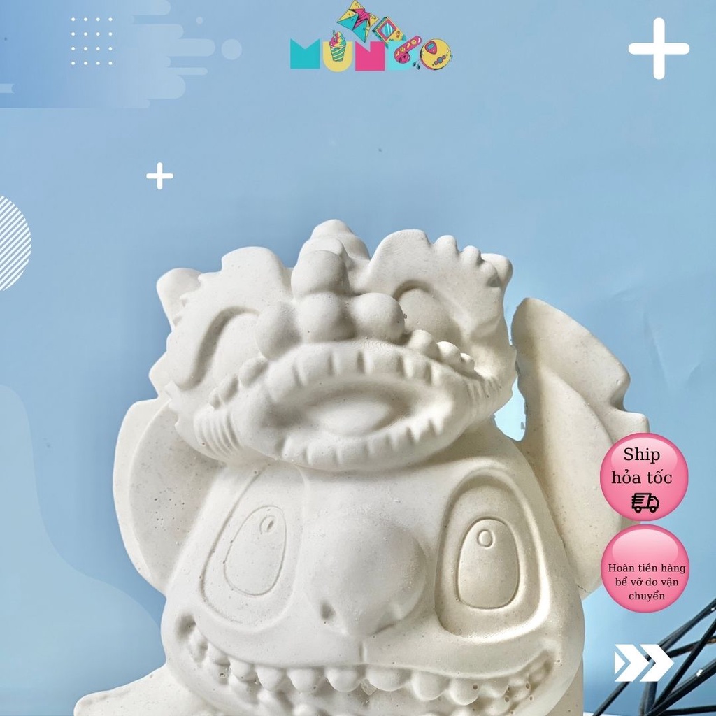 Tượng Tô Màu (Có Màu Cọ) Cao Cấp Chọn Mẫu SIZE XXL Mô Hình Stitch Đội Lân, Tượng Thạch Cao MUNDO