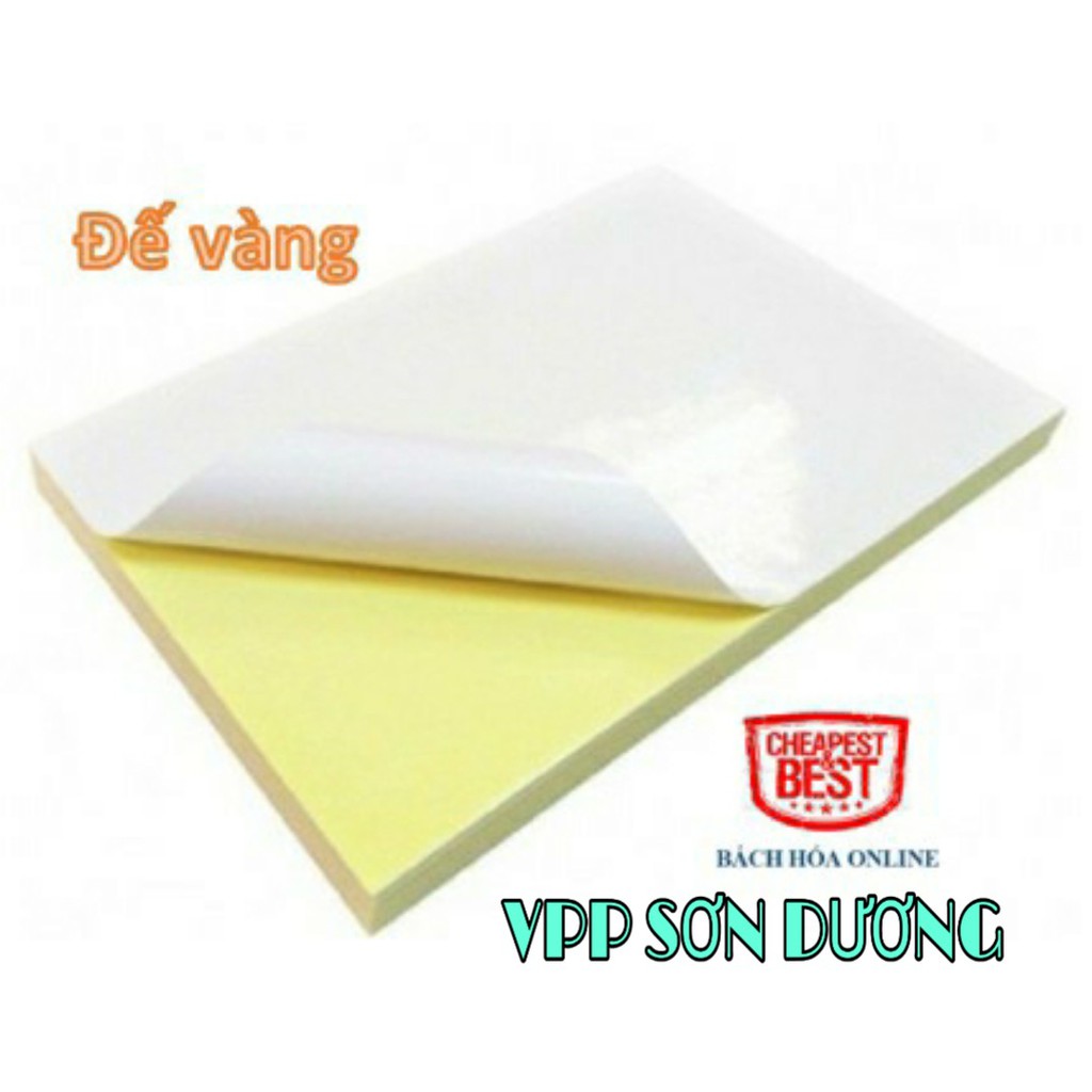 GIẤY IN DECAL(LỚP DÁN) CHO VĂN PHÒNG KHỔ A4 ĐẾ VÀNG