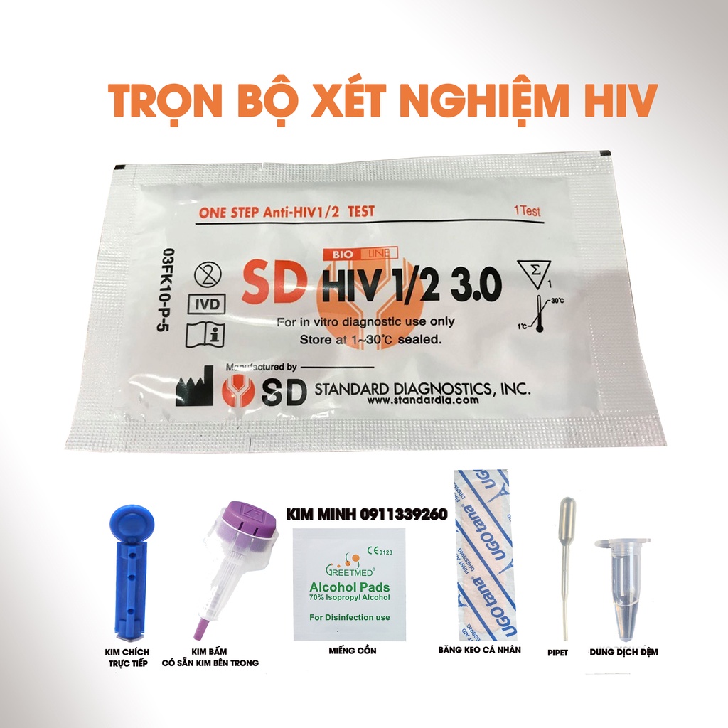 Que thử test nhanh HIV - SD BIOLINE Hàn Quốc chính xác tới 99%
