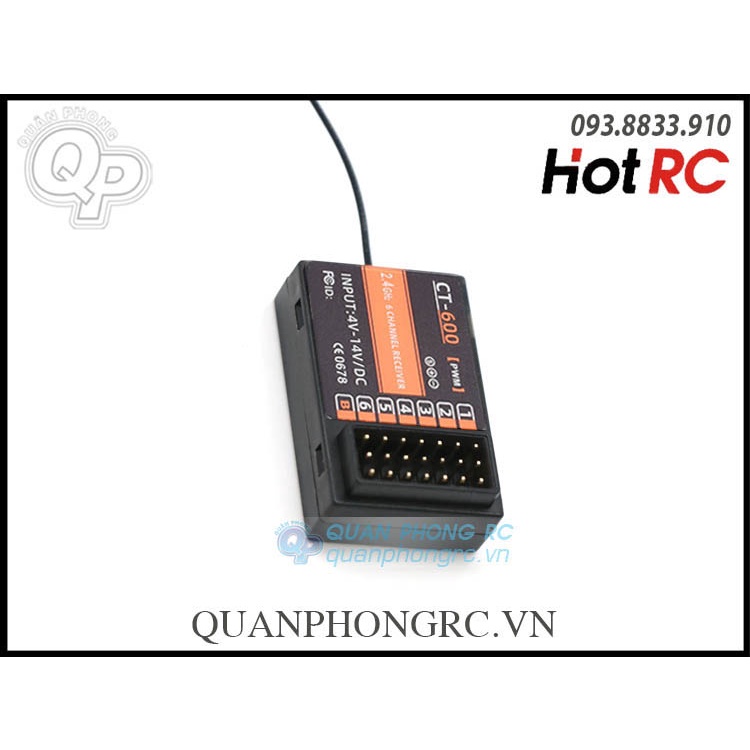 Bộ Thu Sóng HOTRC CT-600 6CH PWM Receiver Cho Xe Và Tàu