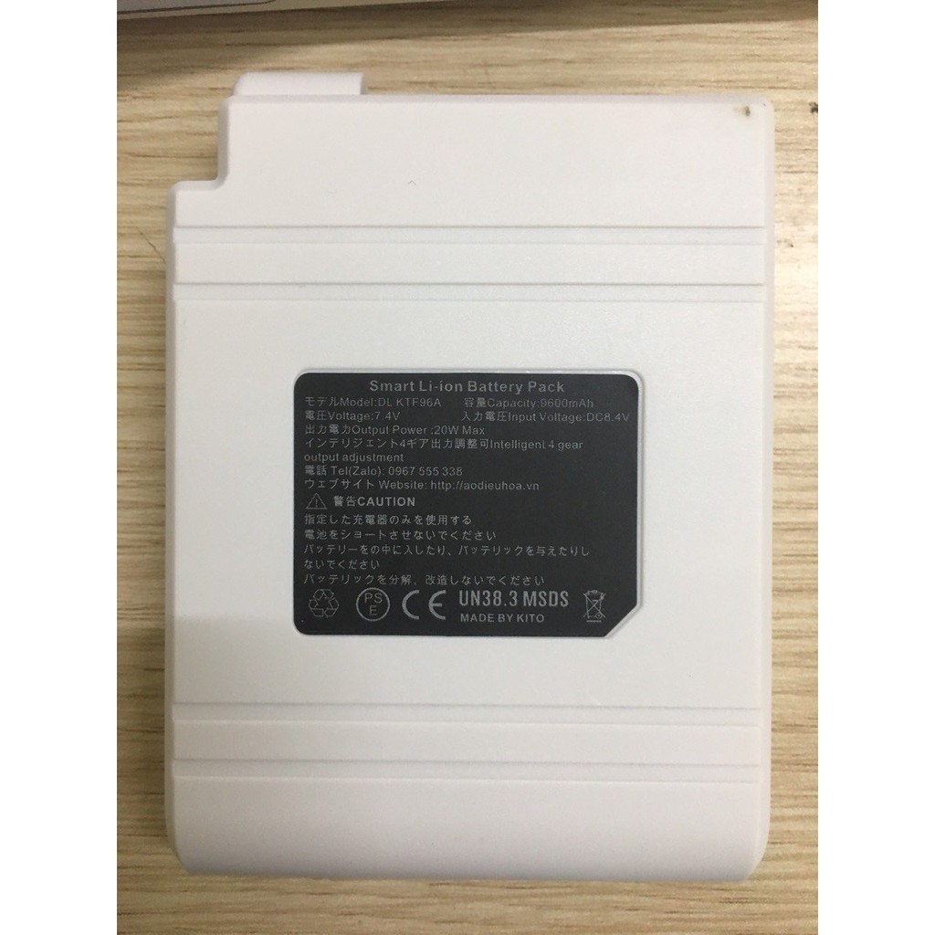 [ Hàng có sẵn ] Bộ phụ kiện của Áo điều hòa công nghệ Nhật Bản pin 9600mah - bảo hành 1 năm
