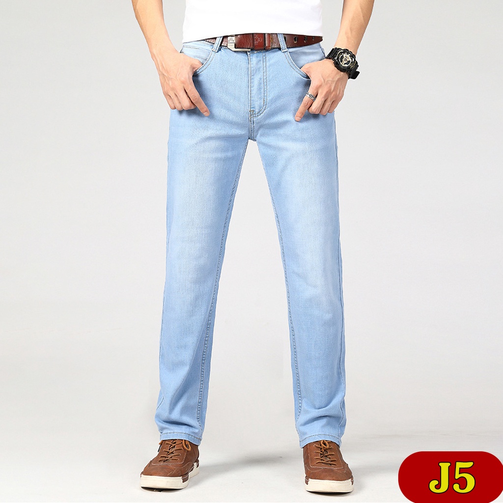 Quần Jean Nam Dáng Suông, Co Giãn, Ống Rộng có Big Size