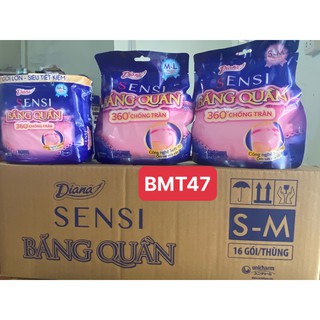 (GIÁ THÙNG 16 GÓI) Băng vệ sinh dạng quần 360 độ Diana size S-M/M-L 2 chiếc/gói