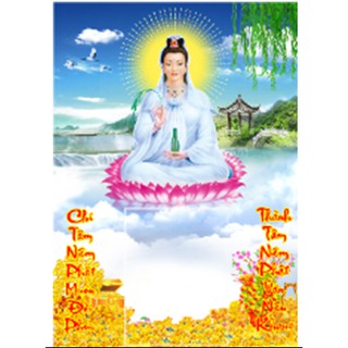 Tranh Gắn Đá Quan Âm Nam Hải DF460 - 38X50CM