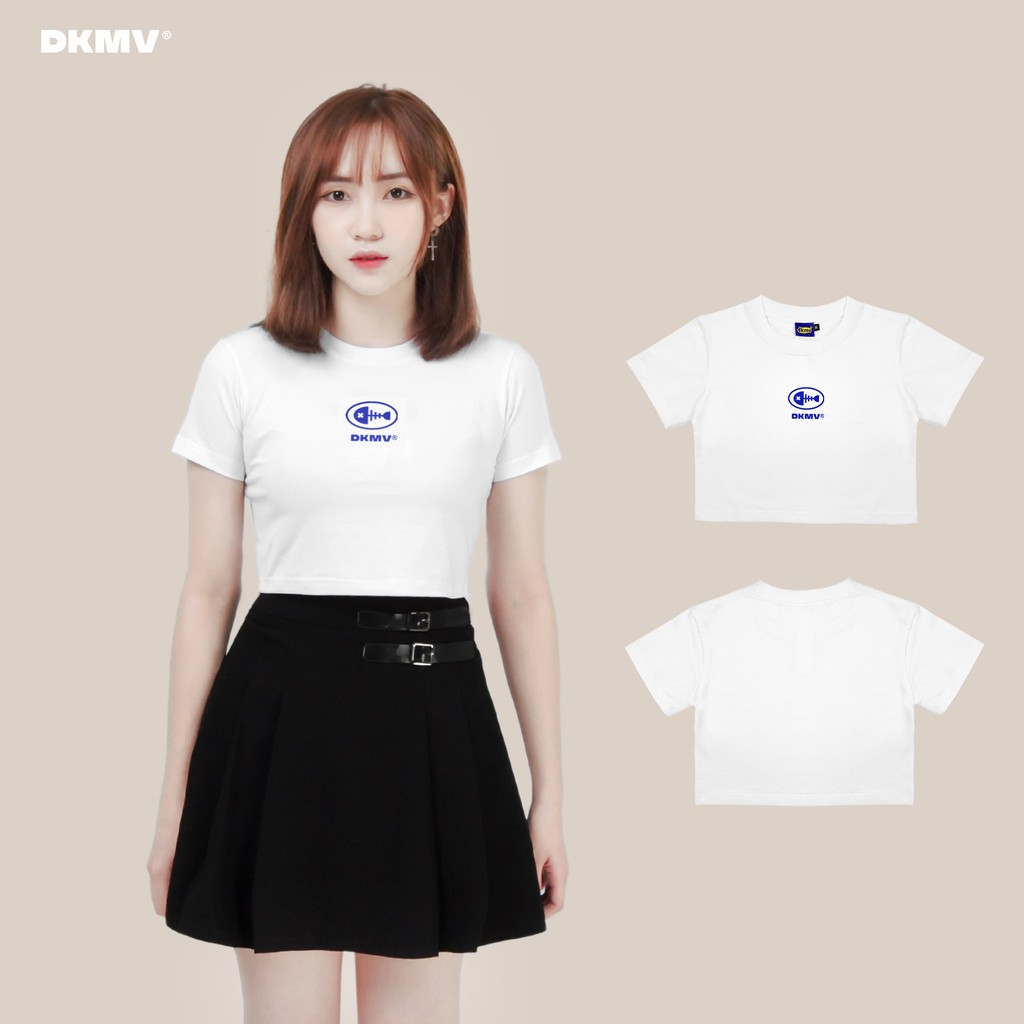 Áo croptop ôm tay ngắn màu trắng Don't Kill My Vibe | White Basic Croptop