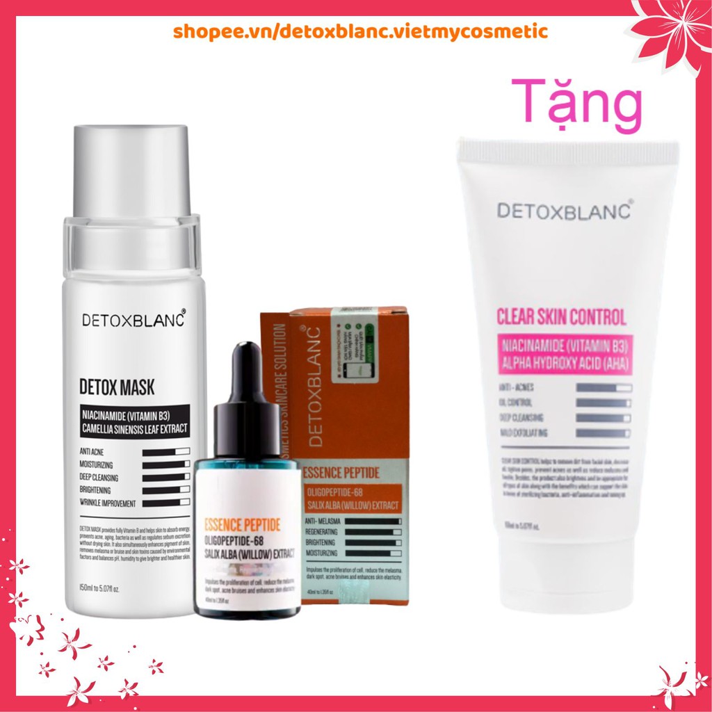 🔥🔥🔥Combo xóa nám dưỡng trắng da thải độc detoxblanc🔥🔥🔥Tặng kèm sữa rửa mặt sinh học