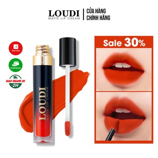 Son kem lì màu cam đỏ cháy 5g vỏ tròn đen Loudi 3007CĐC chính hãng