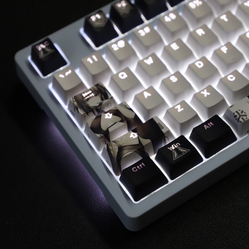 Keycap chủ đề Arknights Hình ảnh động Cherry chiều cao PBT Dye Sublimation Truyền ánh sáng keycap 104 phím